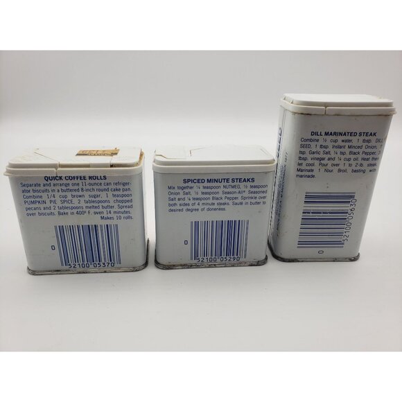 McCormick Metal Spice Tins Nutmeg Dill Seed Pumpkin Pie Spice Vintage - Picture 6 of 6